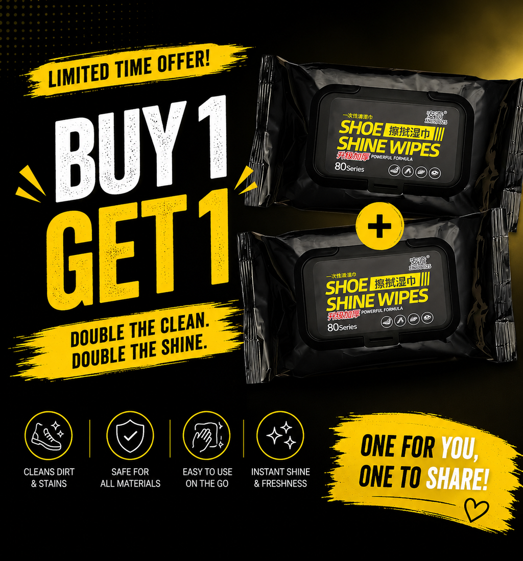 Shoe Shine Wipes – Instant Clean & Polish | Pack of 2 (160 Wipes)